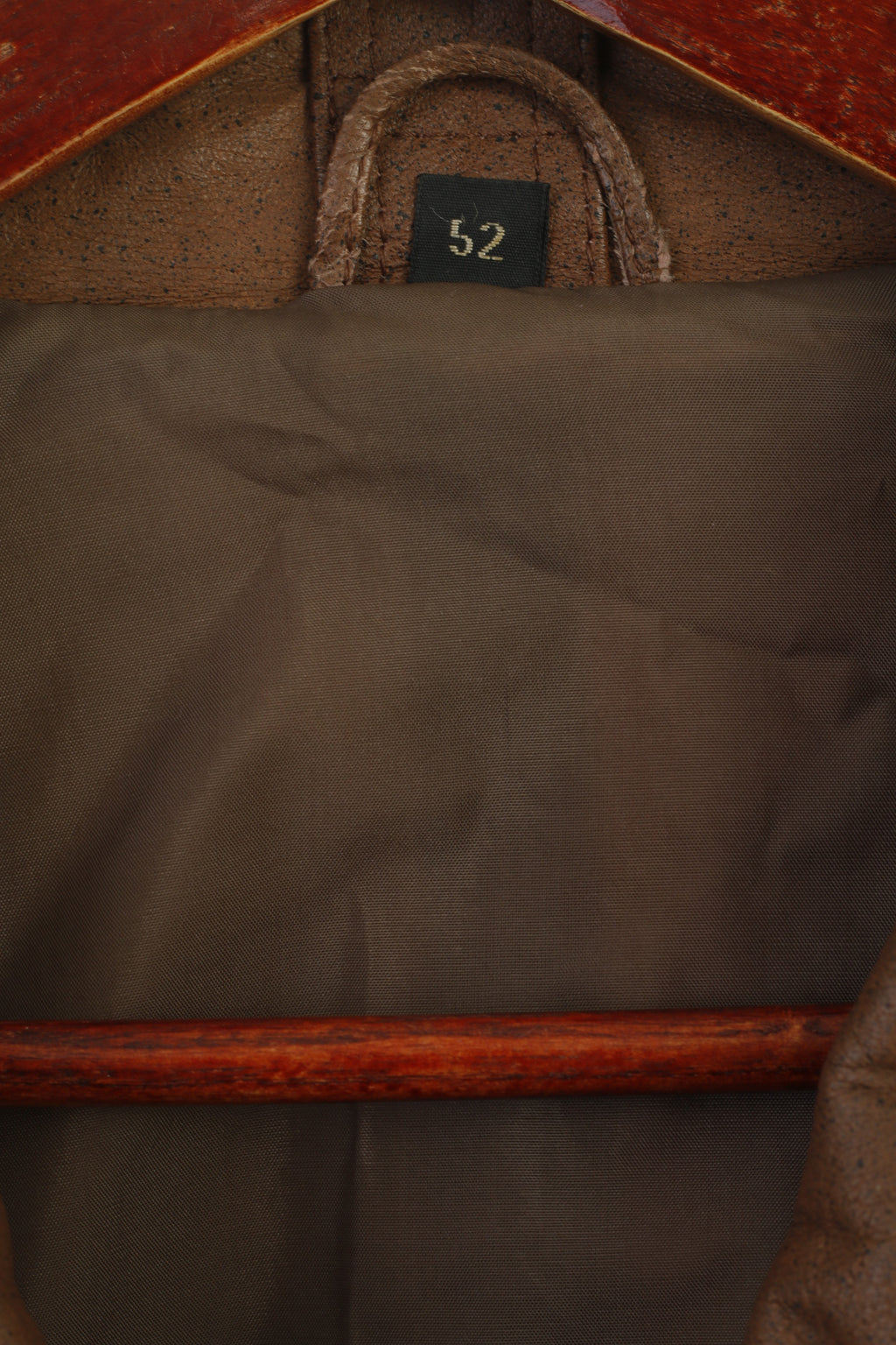 C&A Men 52 L Bomber Jacket Brown Leather Vintage Removable Sleeve Biker Top