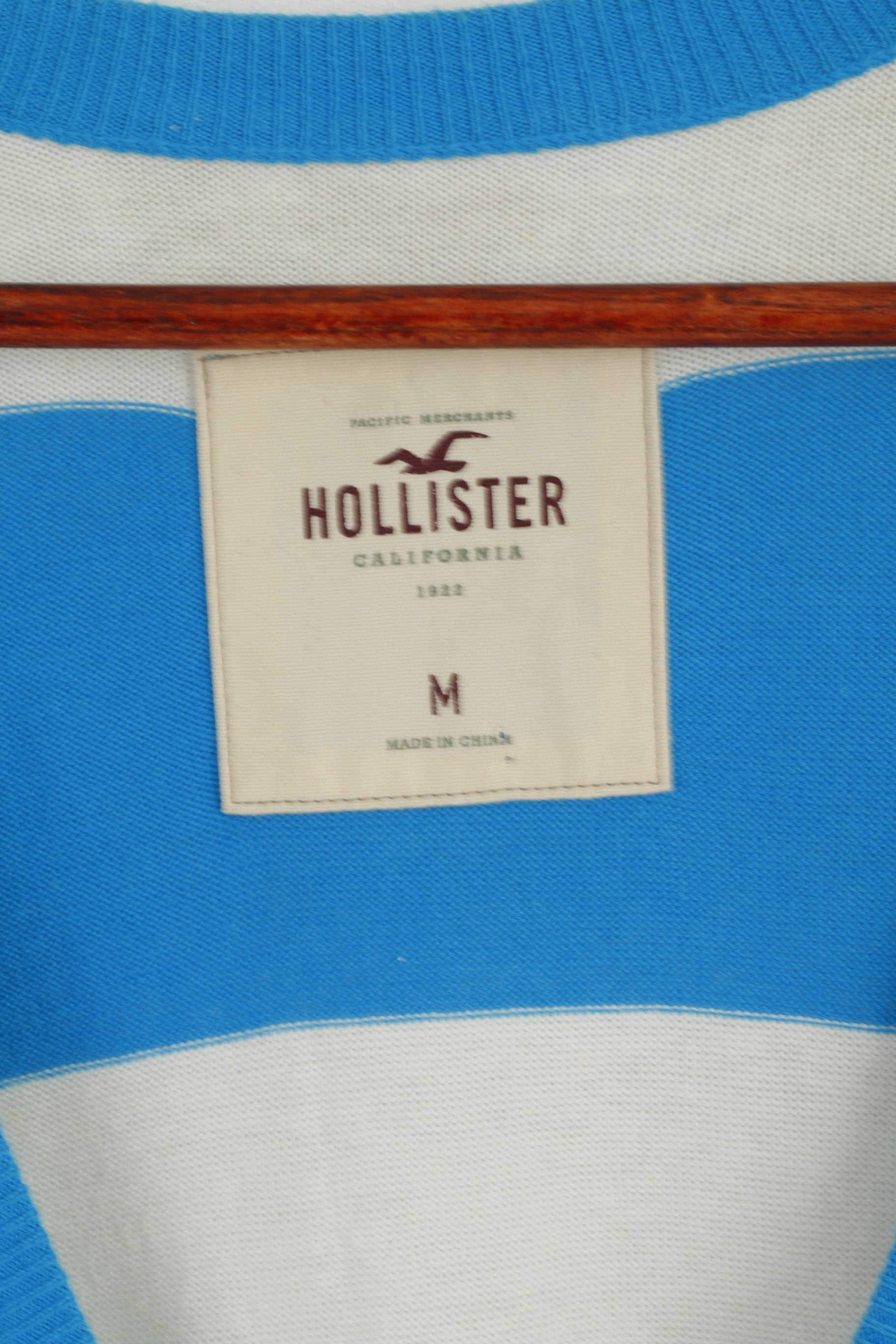 Hollister Femmes M Pull Turquoise Rayé Col V Bouton Avant Cardigan