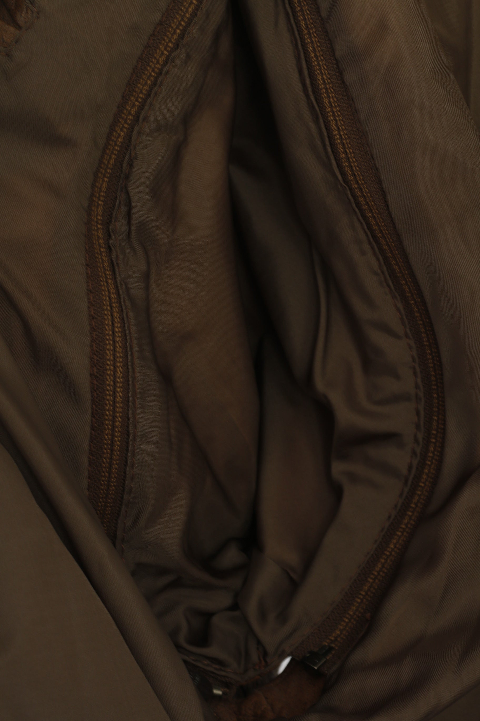 C&A Men 52 L Bomber Jacket Brown Leather Vintage Removable Sleeve Biker Top