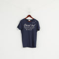 Diesel Ind Womens L T-Shirt Crew Neck Graphic Navy Cotton Top