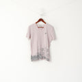 Nike Men M 48/52 Shirt Pink Grey Striped Cotton V Neck Sport Classic Fit Top