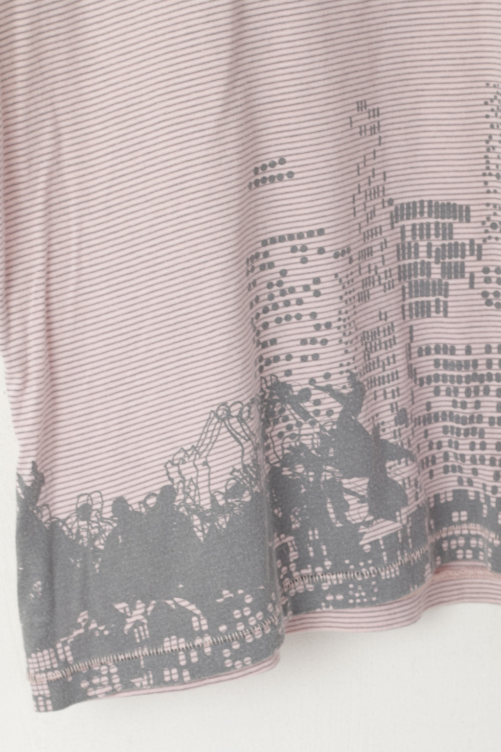 Maglia Nike Uomo M 48/52 Maglia sportiva vestibilità classica in cotone a righe rosa grigio