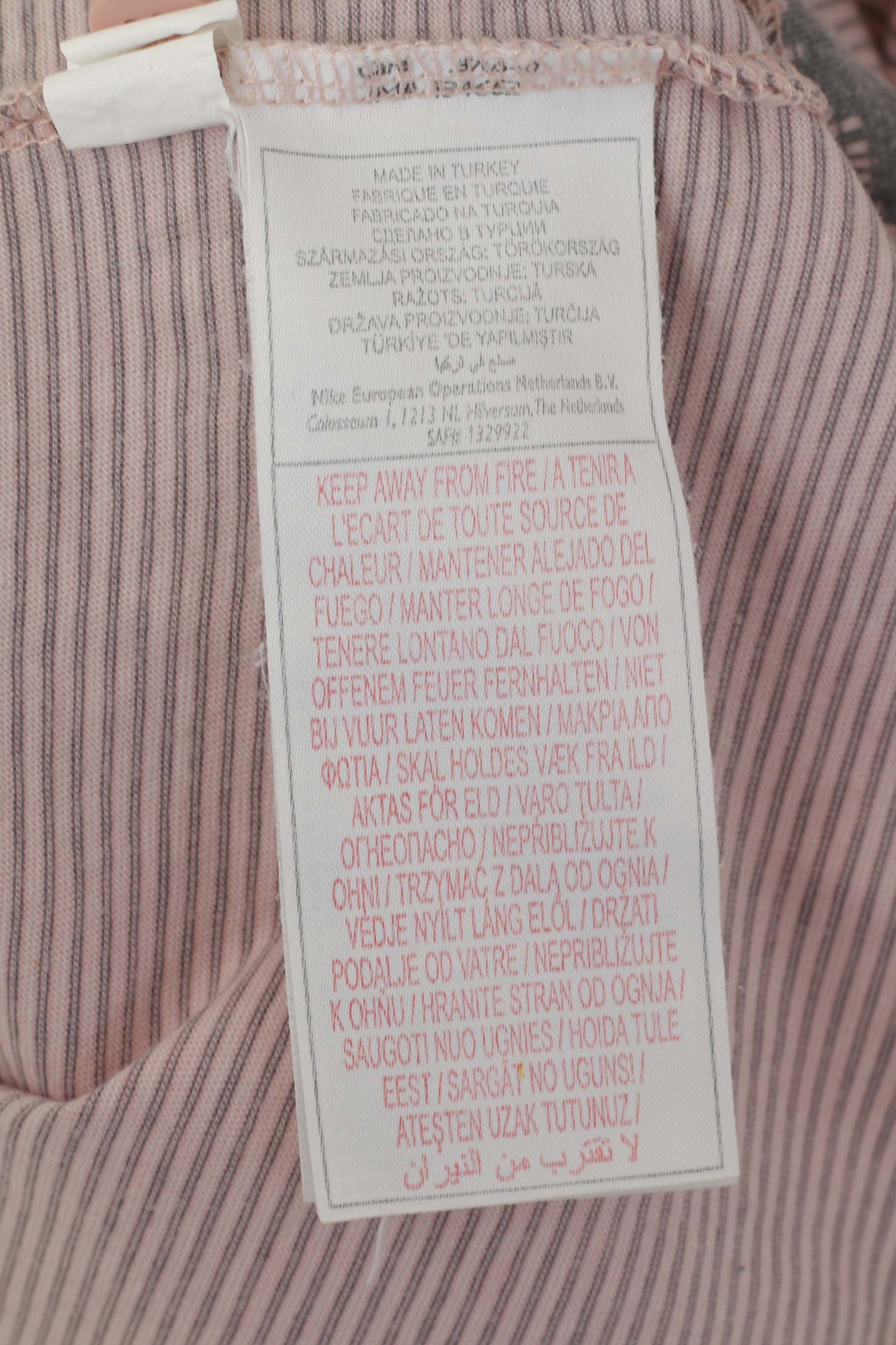 Maglia Nike Uomo M 48/52 Maglia sportiva vestibilità classica in cotone a righe rosa grigio