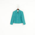 Rena Rowan Women 14 Petite Blazer Green Cotton Retro Cropped Stretch Top