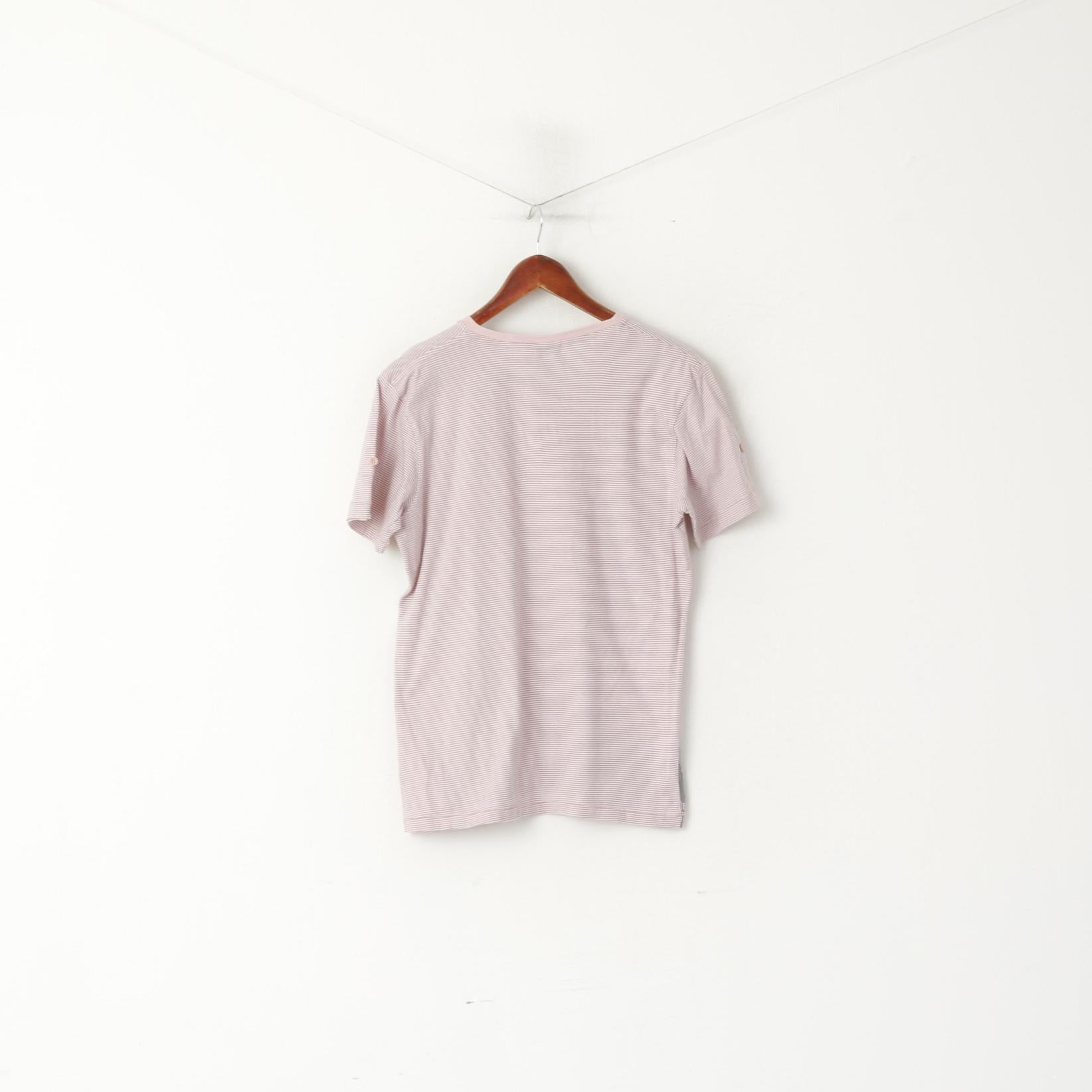 Maglia Nike Uomo M 48/52 Maglia sportiva vestibilità classica in cotone a righe rosa grigio