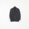 Ritex Men 40 Blazer Green Tartan Vintage Wool Carlin Cannes Gold Buttoned Jacket