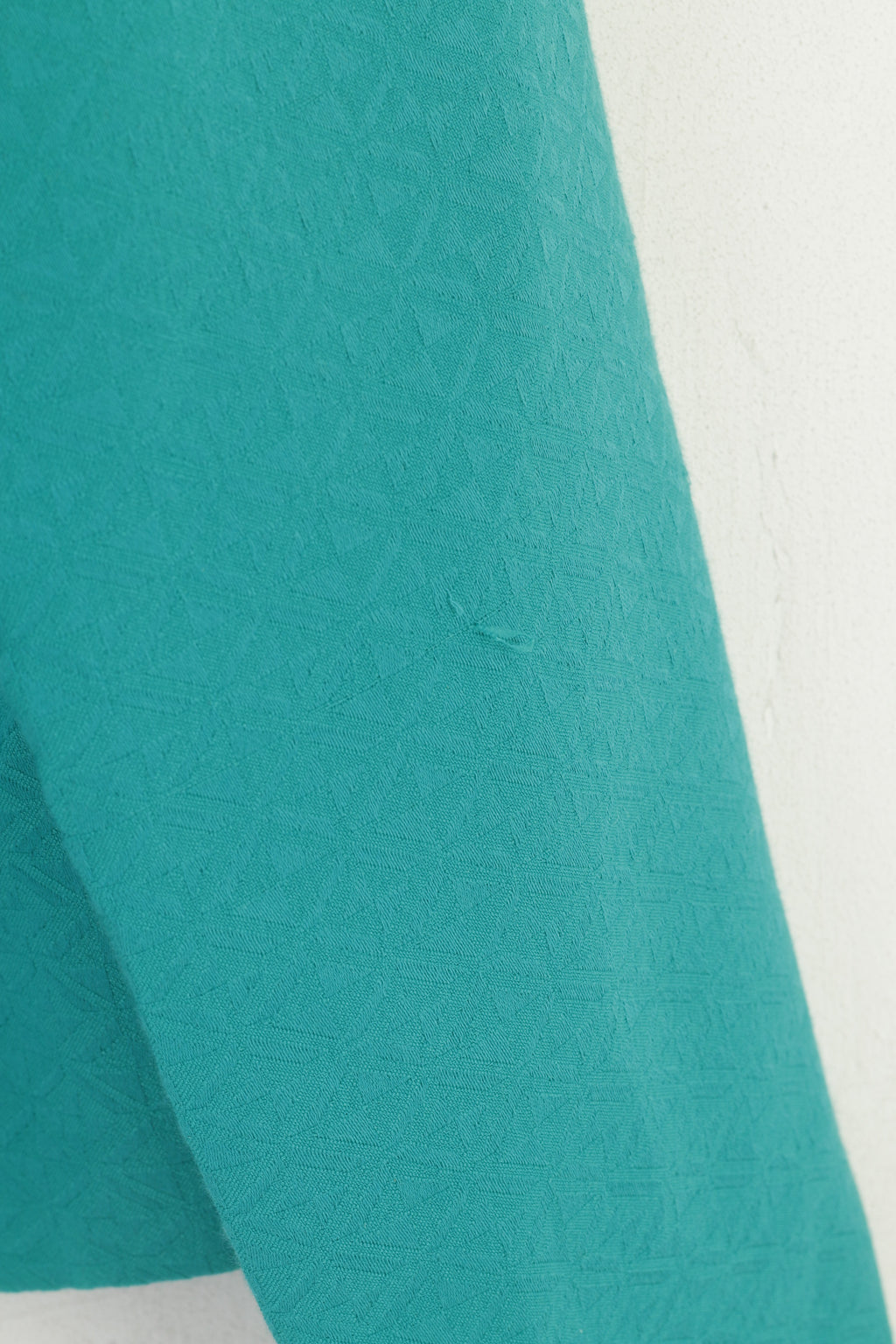 Rena Rowan Donna 14 Petite Blazer Top elasticizzato corto in cotone verde retrò