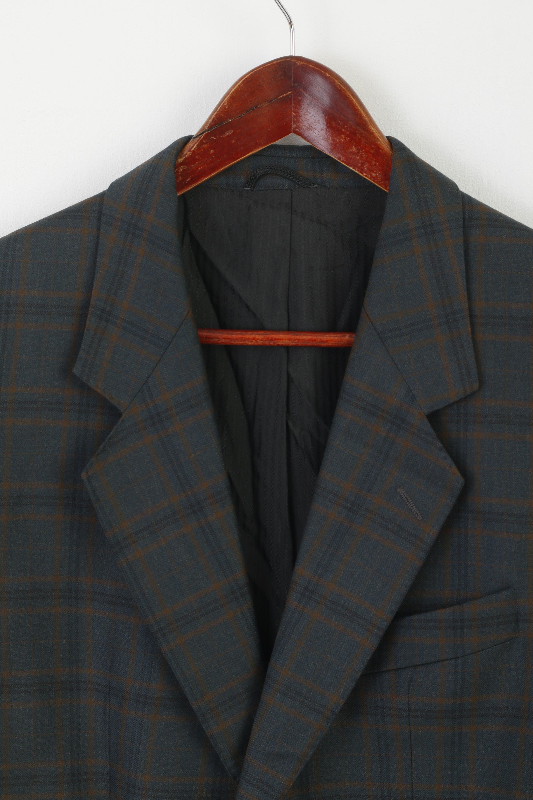 Ritex Uomo 40 Blazer Verde Tartan Vintage Lana Carlin Cannes Giacca con bottoni dorati
