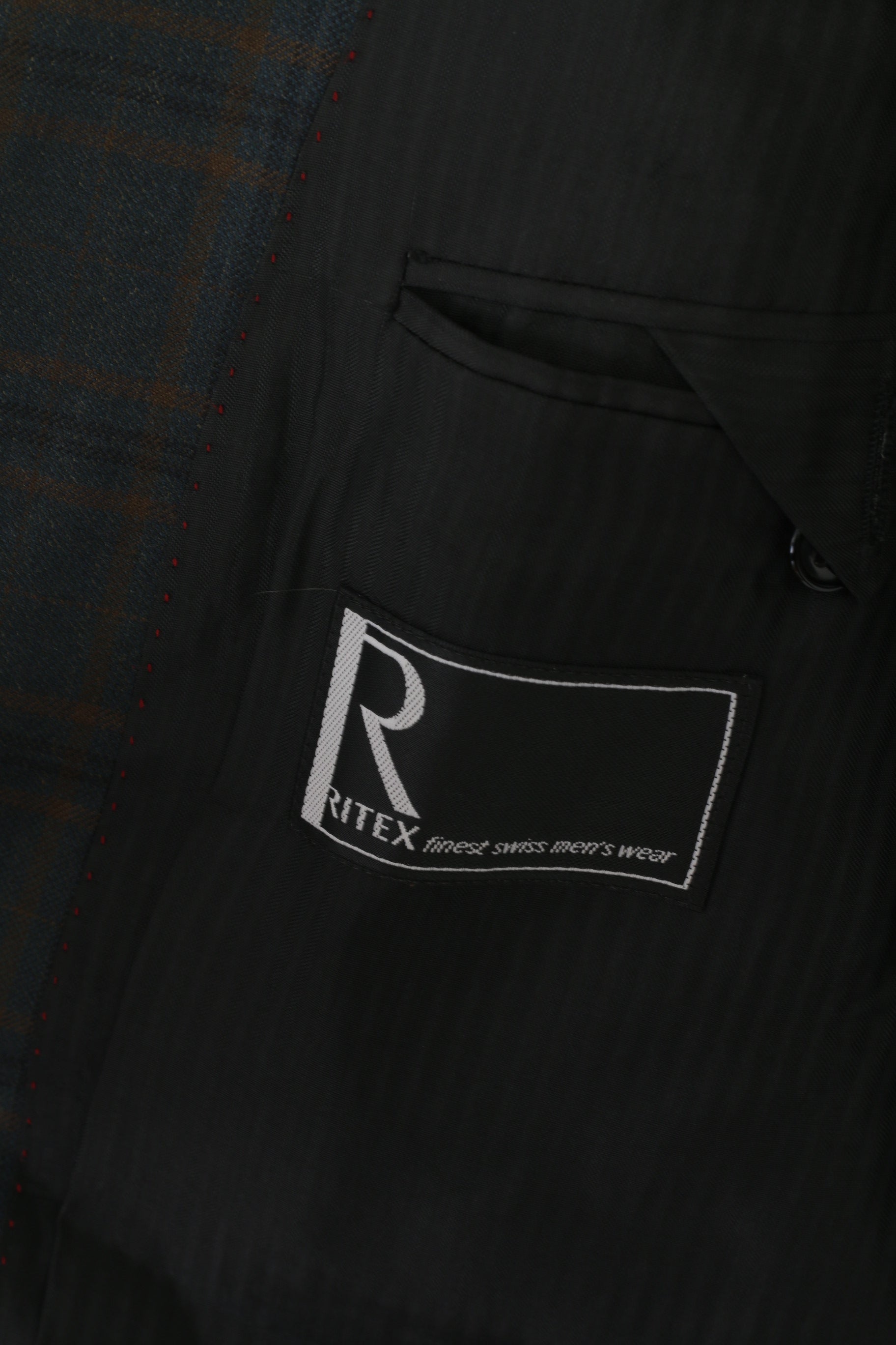 Ritex Uomo 40 Blazer Verde Tartan Vintage Lana Carlin Cannes Giacca con bottoni dorati