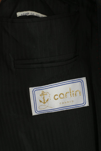 Ritex Men 40 Blazer Green Tartan Vintage Wool Carlin Cannes Gold Buttoned Jacket