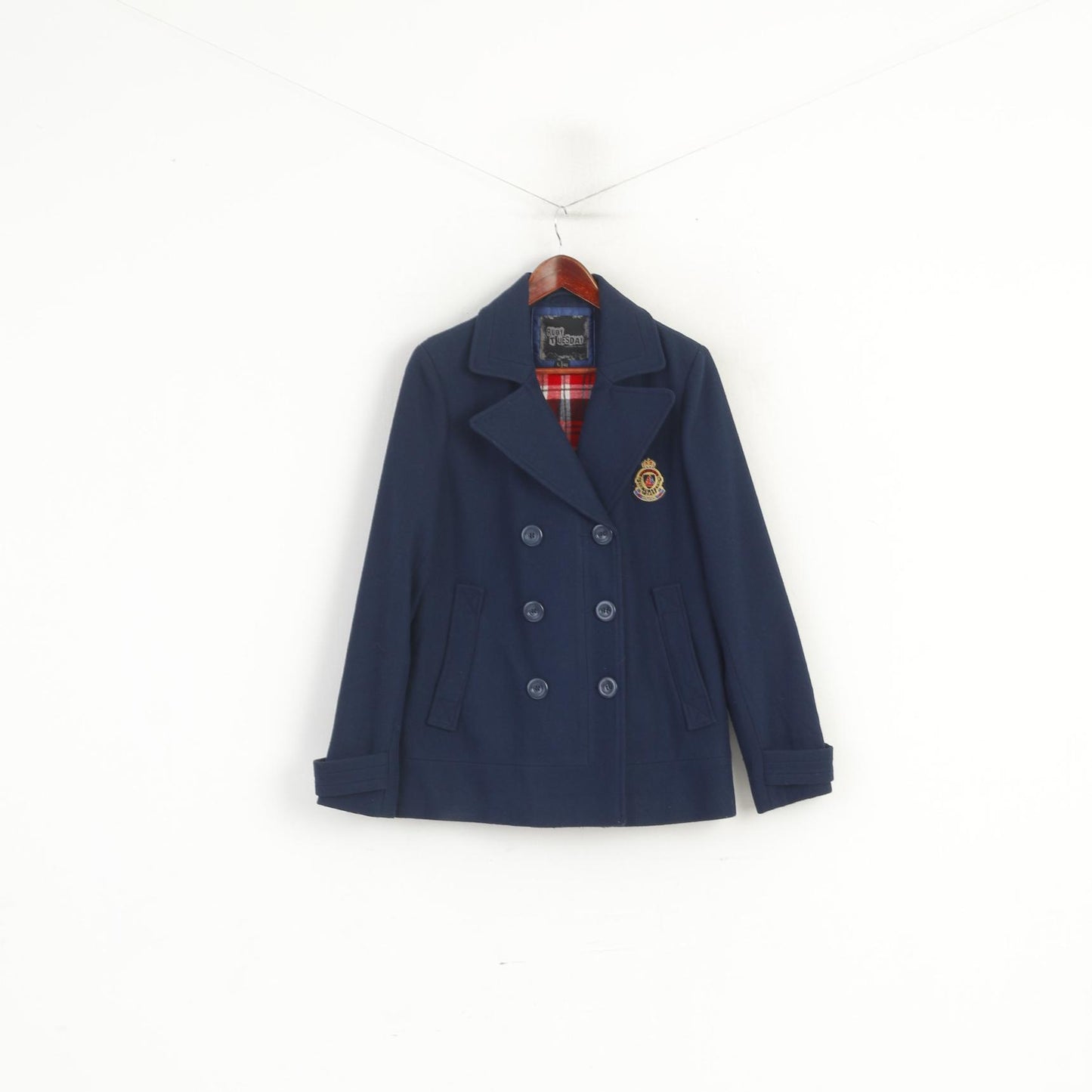 Ruby Tuesday Women 40 L Jacket Navy Wool Double Breasted Sohool School Top