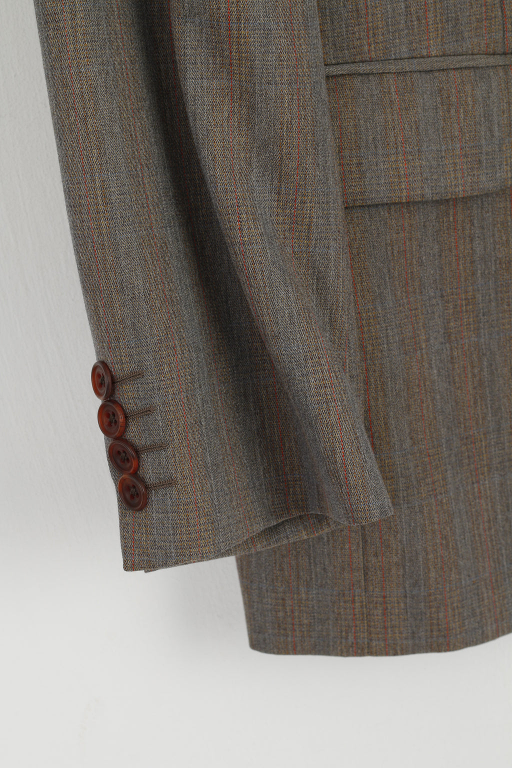 Daks Signature London Mens 40 Blazer Gray Striped 100% New Wool Vintage Jacket