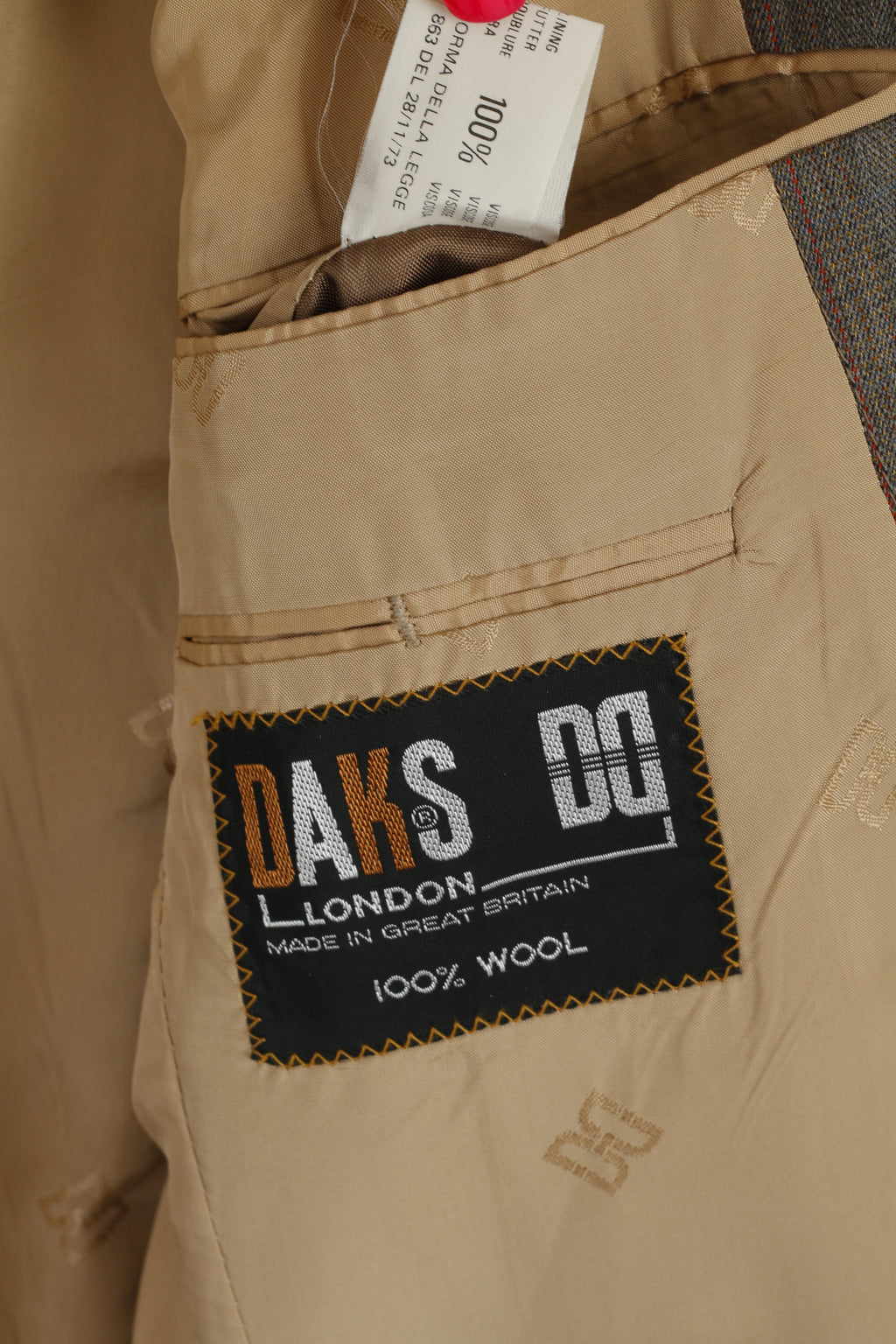 Daks Signature London Mens 40 Blazer Gray Striped 100% New Wool Vintage Jacket