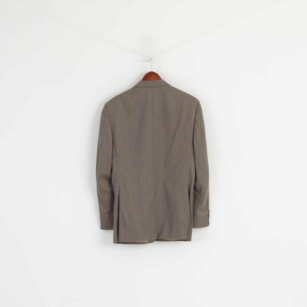 Daks Signature London Mens 40 Blazer Gray Striped 100% New Wool Vintage Jacket