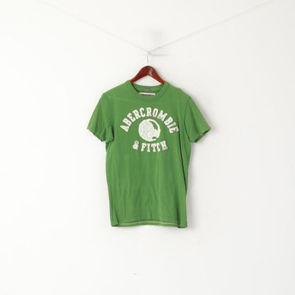 Abercrombie &amp; Fitch Hommes S Chemise Vert Coton Graphique Brodé Muscle Top
