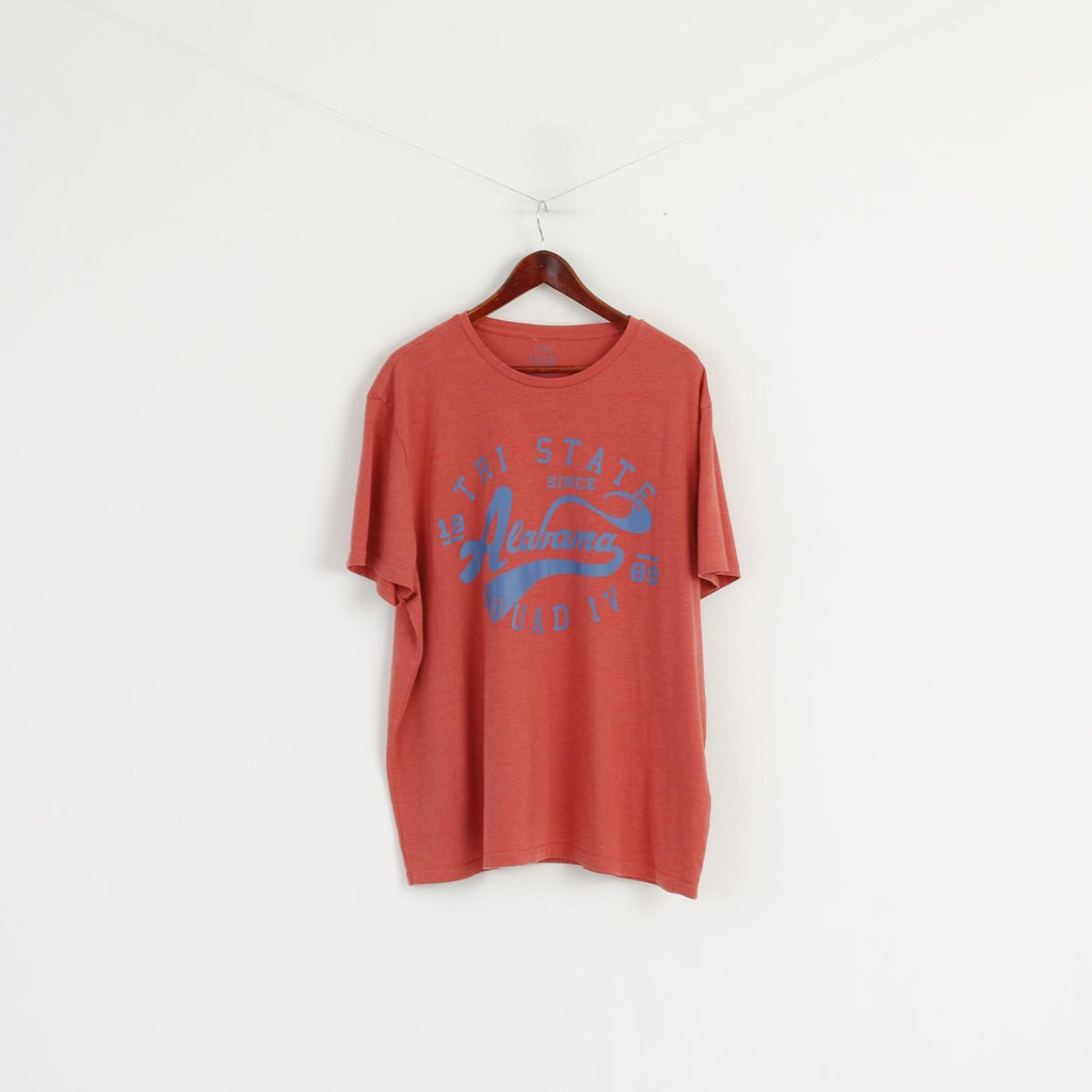 George hommes XXXL t-shirt brique orange graphique coton tenues décontractées Jersey Alabama haut