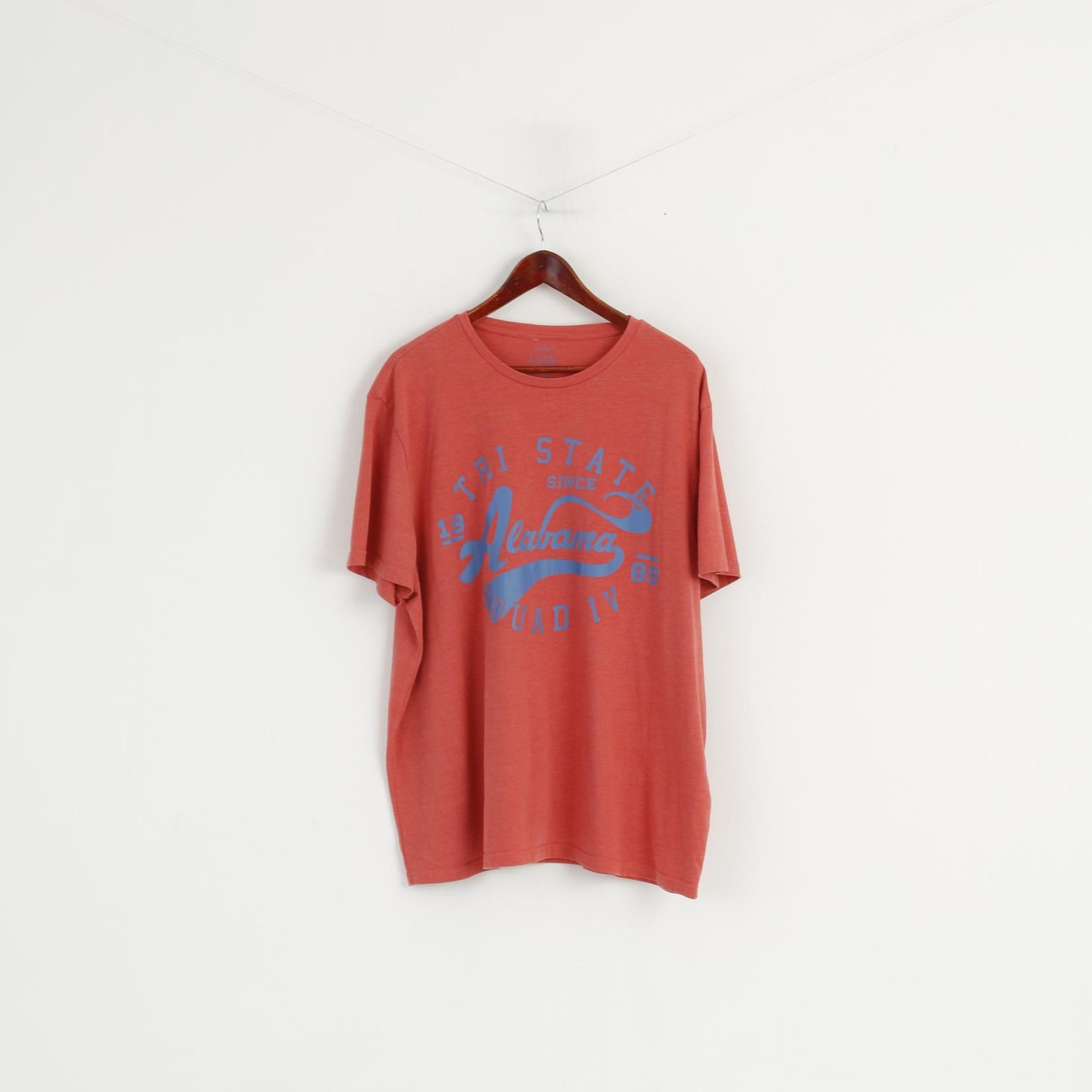 George hommes XXXL t-shirt brique orange graphique coton tenues décontractées Jersey Alabama haut