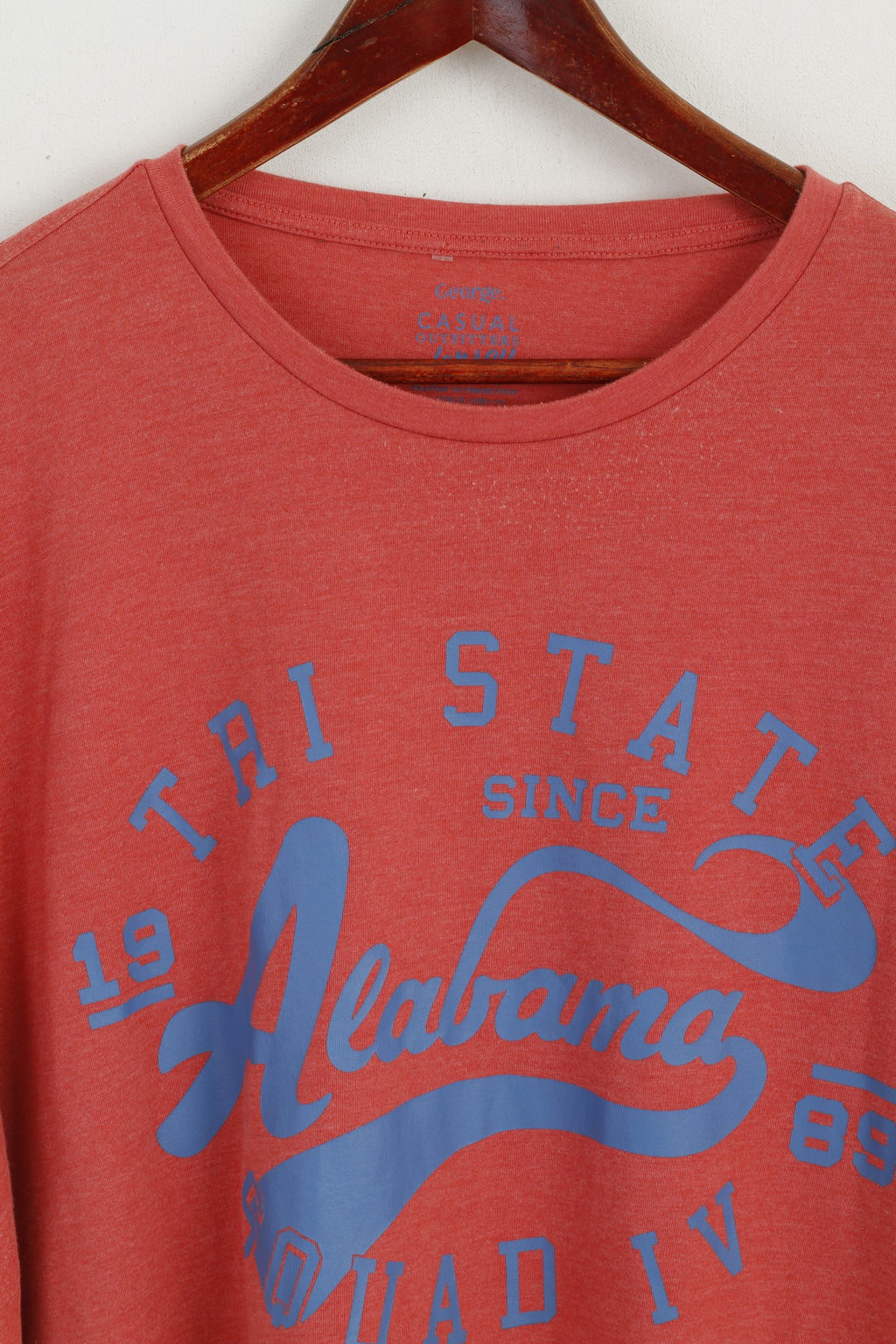 George hommes XXXL t-shirt brique orange graphique coton tenues décontractées Jersey Alabama haut