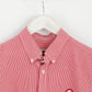 Pretty Green Men S Casual Shirt Red Check Cotton Detailed Buttons Long Sleeve Top