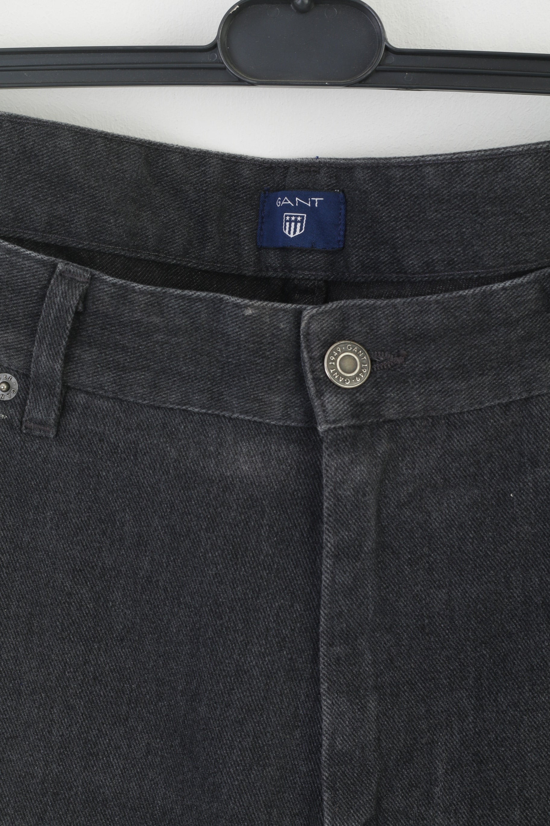 GANT Hommes 38 54 Pantalon Gris Coton Regular Droit Doux Long Pantalons Décontractés