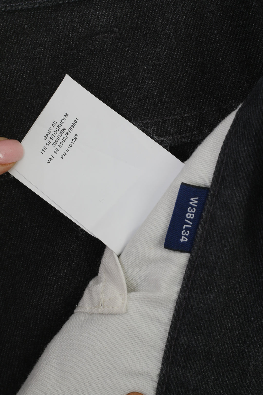 GANT Uomo 38 54 Pantaloni Pantaloni casual lunghi morbidi dritti regolari in cotone grigio