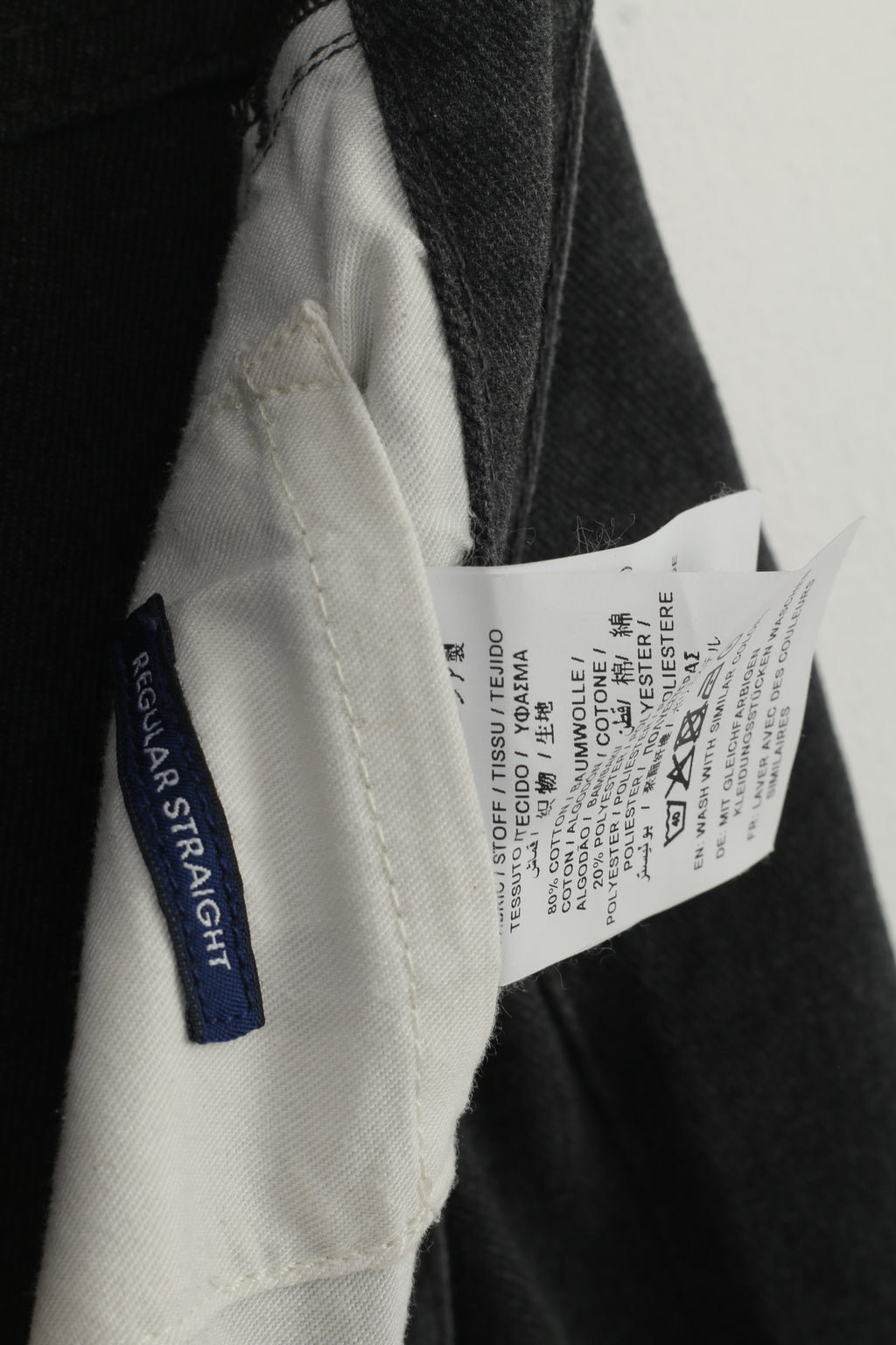 GANT Uomo 38 54 Pantaloni Pantaloni casual lunghi morbidi dritti regolari in cotone grigio