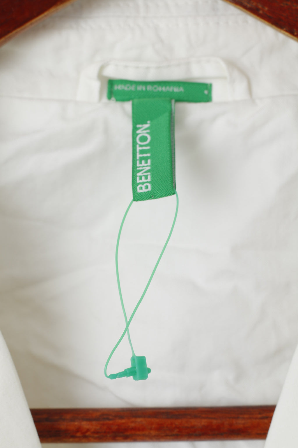 Benetton Femme 46 M Manteau Blanc Coton Fleurs Brodées Coton Élégant