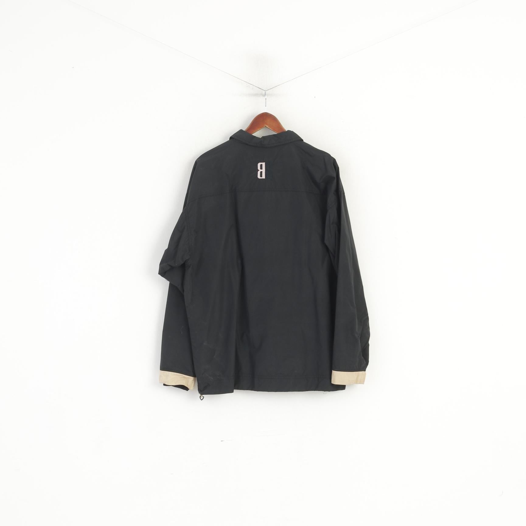 Bonfire Men M Veste en nylon noir léger boutons-pression haut classique