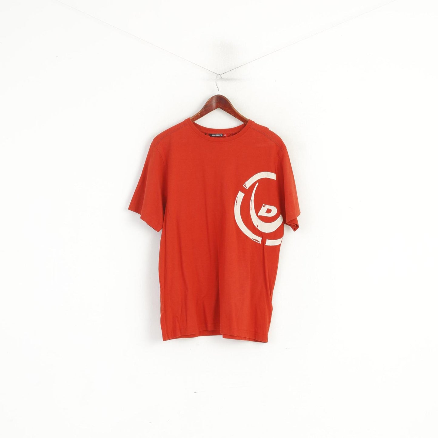 Duck And Cover T-shirt XL da uomo in cotone arancione girocollo classico top sportivo