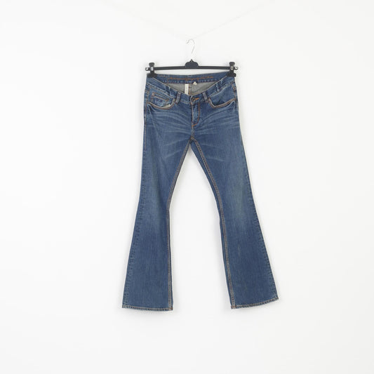 Ted Baker Women 2 10 Jeans Trousers Blue Denim Cotton Low Waist Vintage Pants