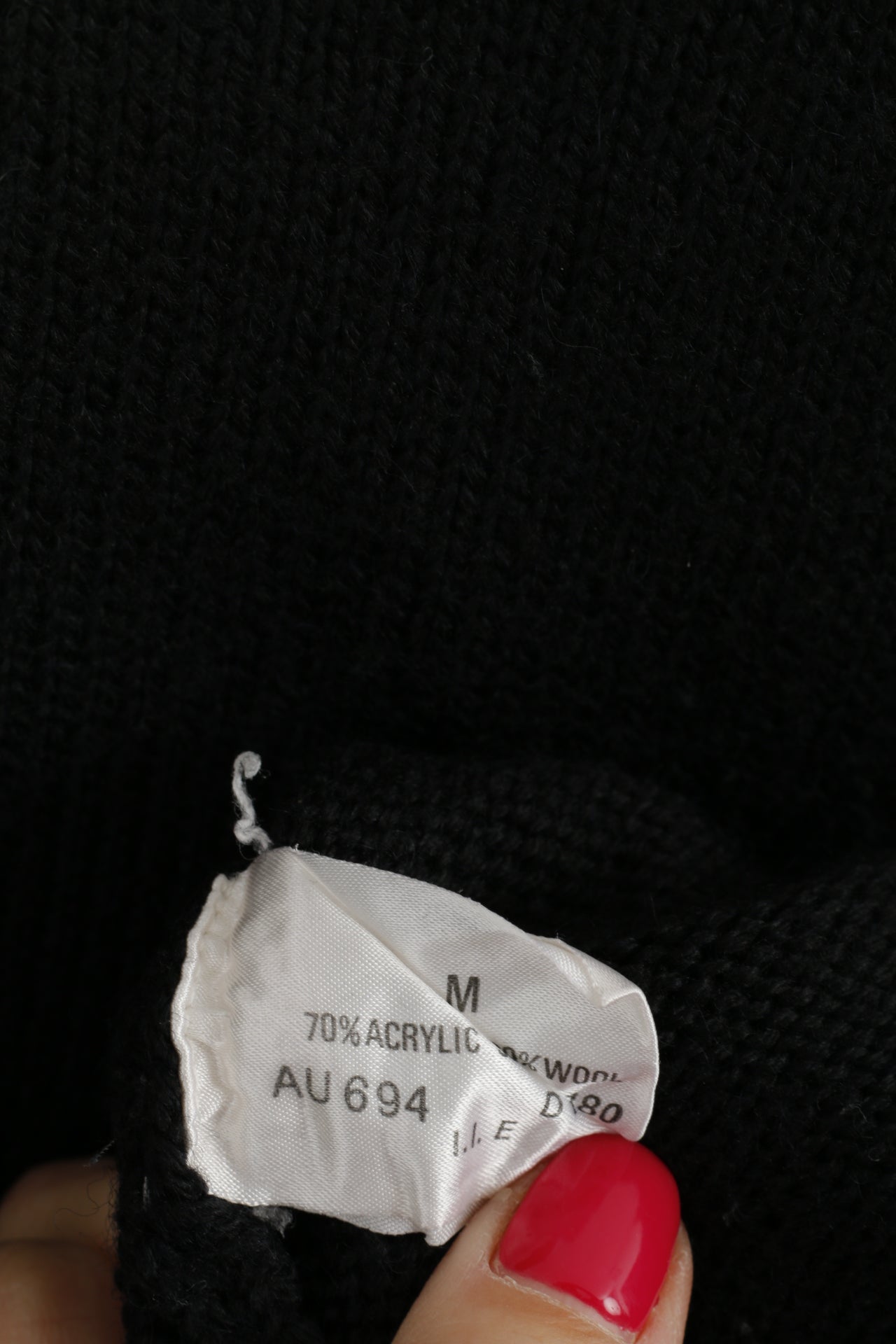 Maglione Essentials da uomo M. Maglione con grafica da golf in misto lana nera vintage con scollo a V