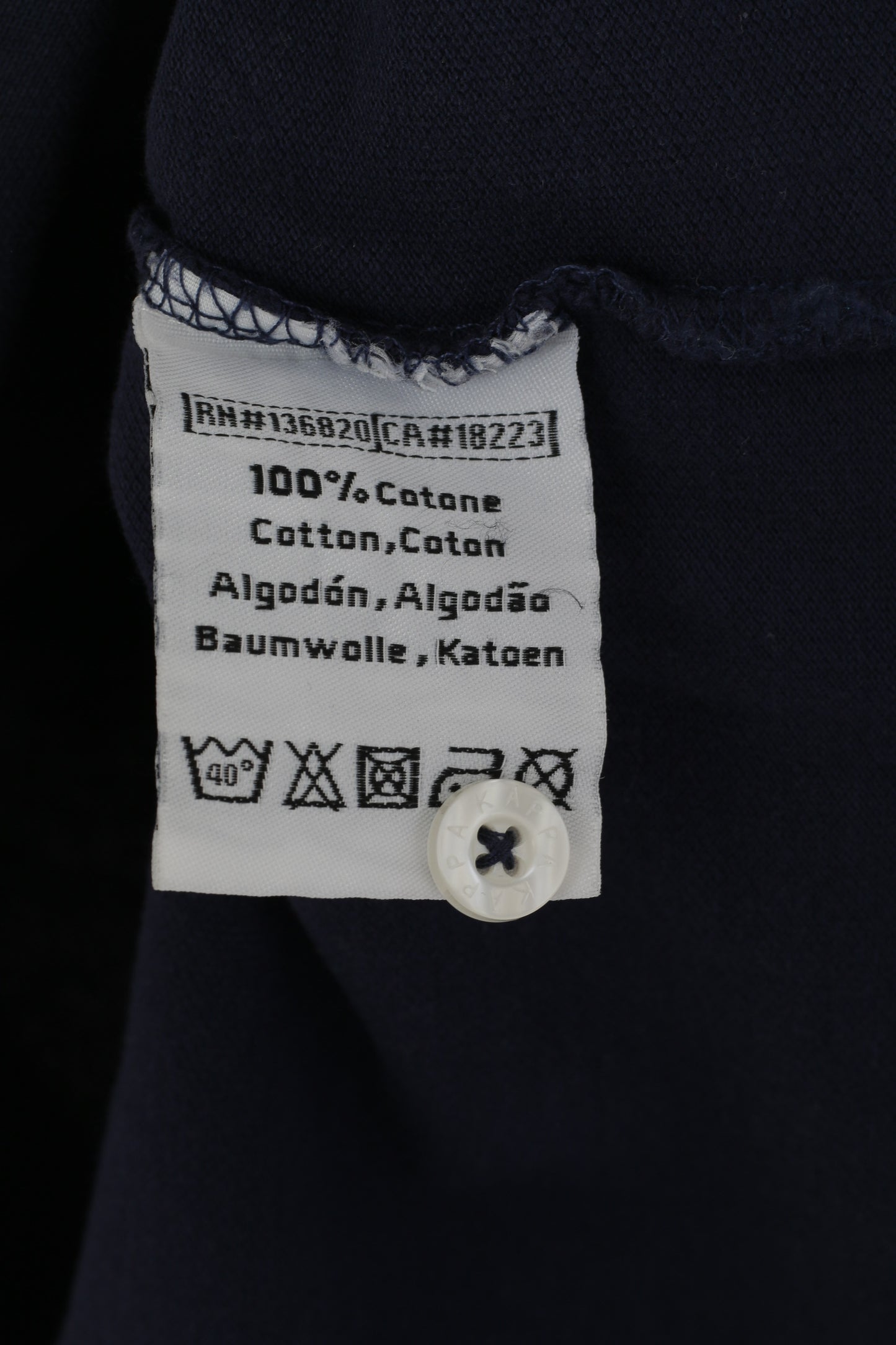 Kappa Men L Polo Shirt Navy Cotton Victory Superior Short Sleeve Classic Top