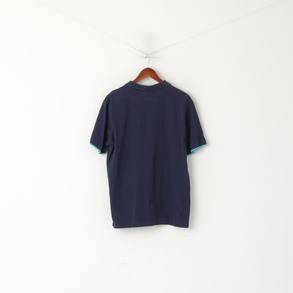 Kappa Men L Polo Shirt Navy Cotton Victory Superior Short Sleeve Classic Top