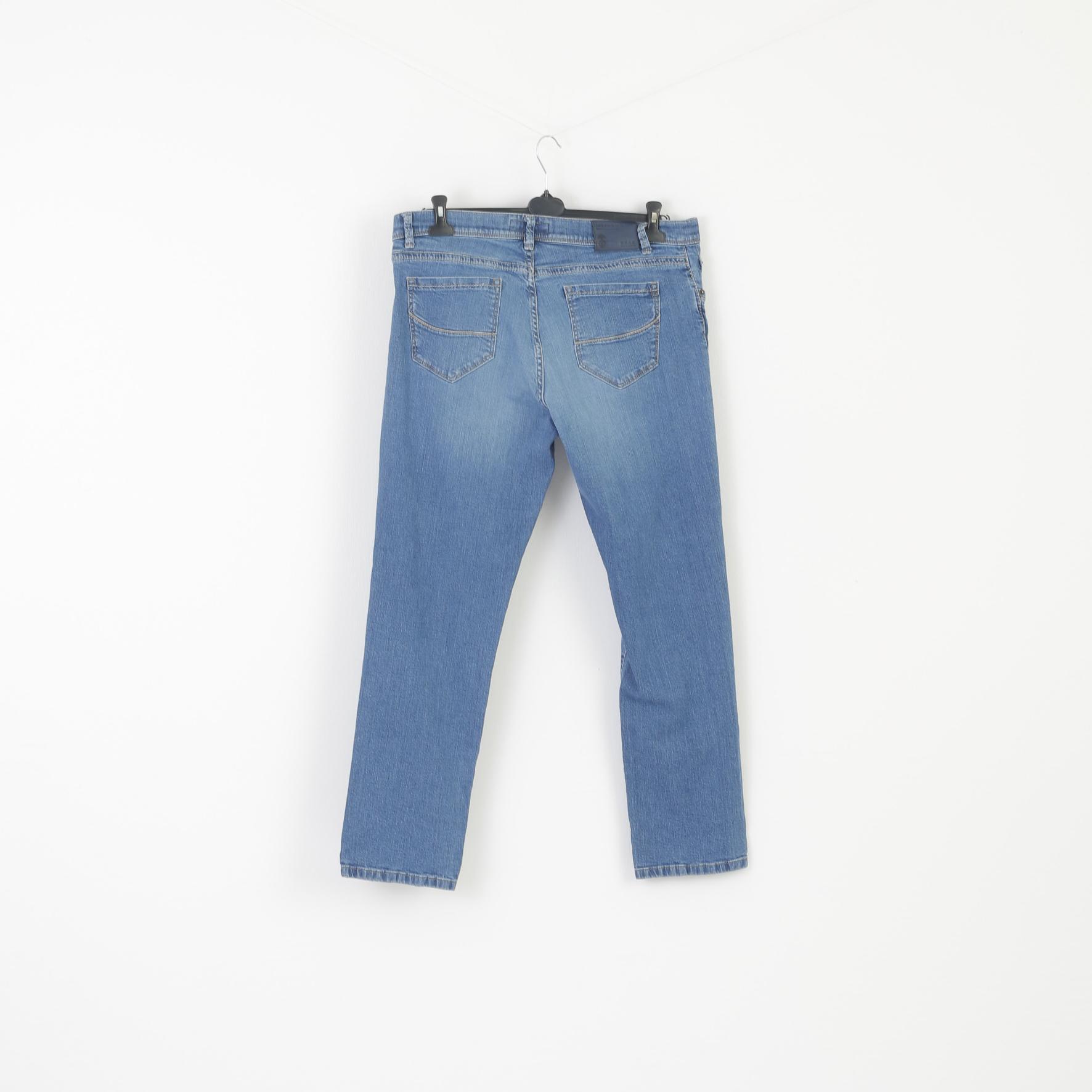 Brax Homme 38 Jeans Pantalon Bleu Denim Cadiz Droit Classique Nature Pantalon