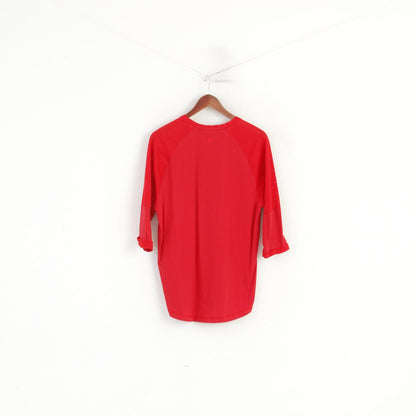 Publish Men L Shirt Red Cotton Mesh Sleeve Classic Plain Sport Top