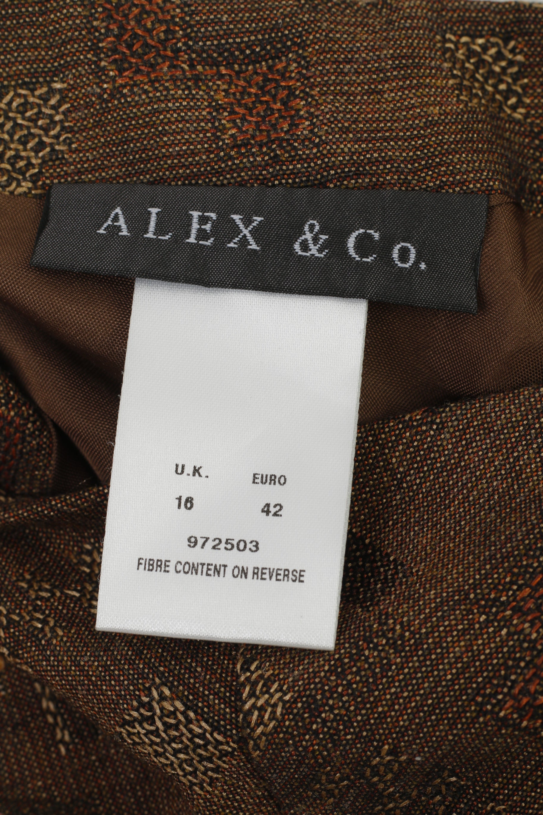 Alex &amp; Co. Femmes 18 42 Jupe Marron Imprimé Panneaux Midi Flare Vintage