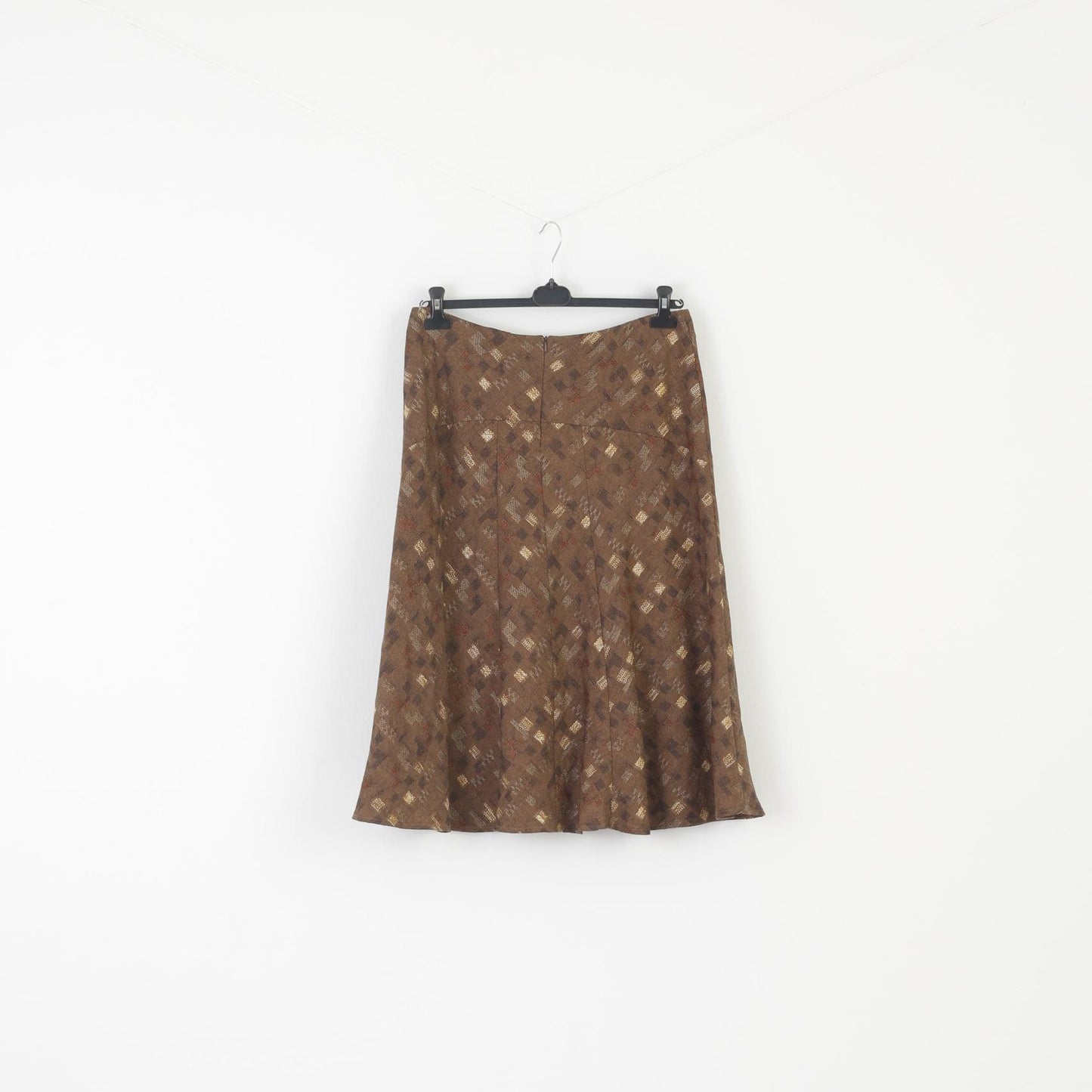 Alex & Co. Women 18 42 Skirt Brown Printed Panelled Midi Flare Vintage