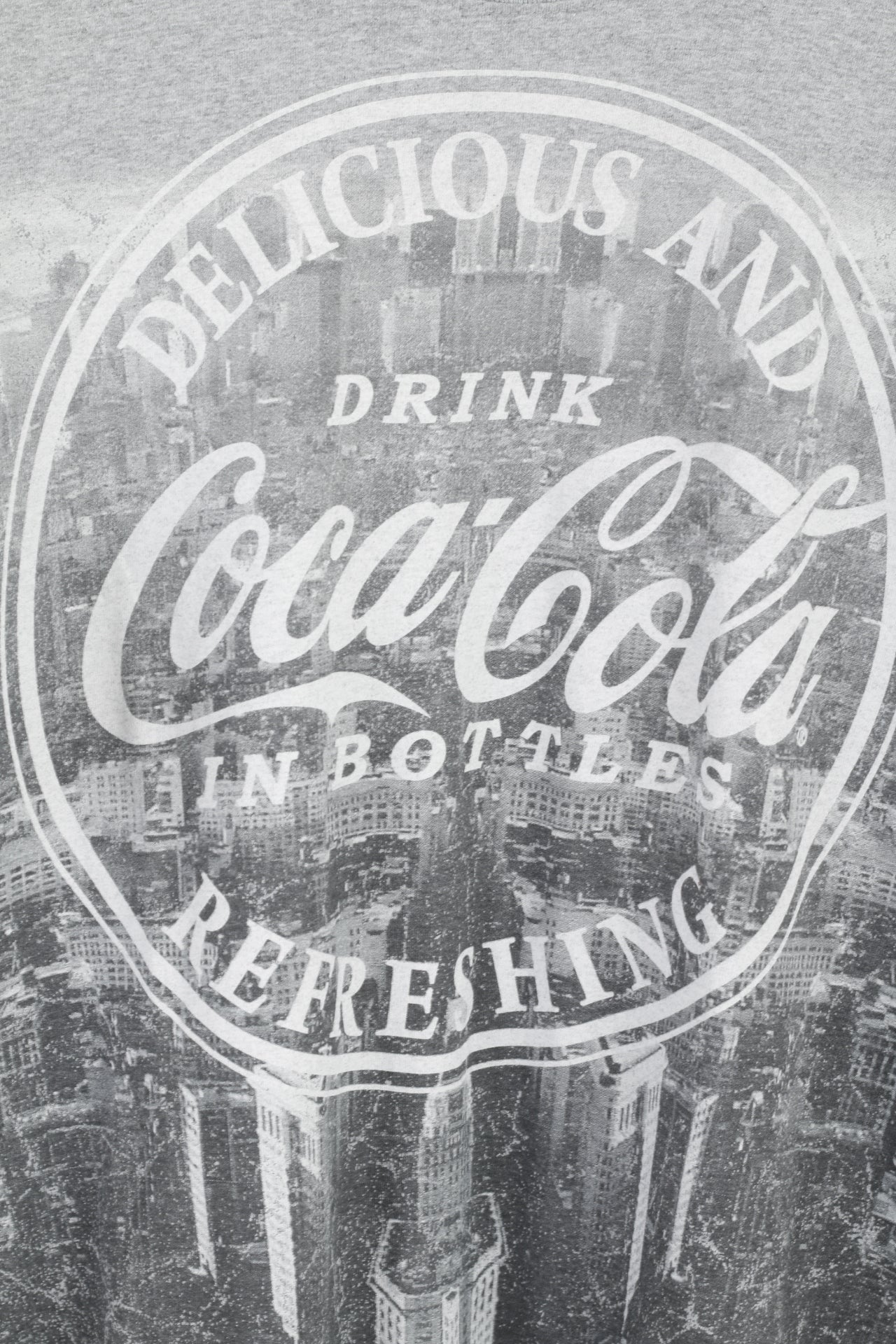 Coca Cola Homme XXL T-Shirt Gris Coton Graphique Boisson Basique Col Rond Haut