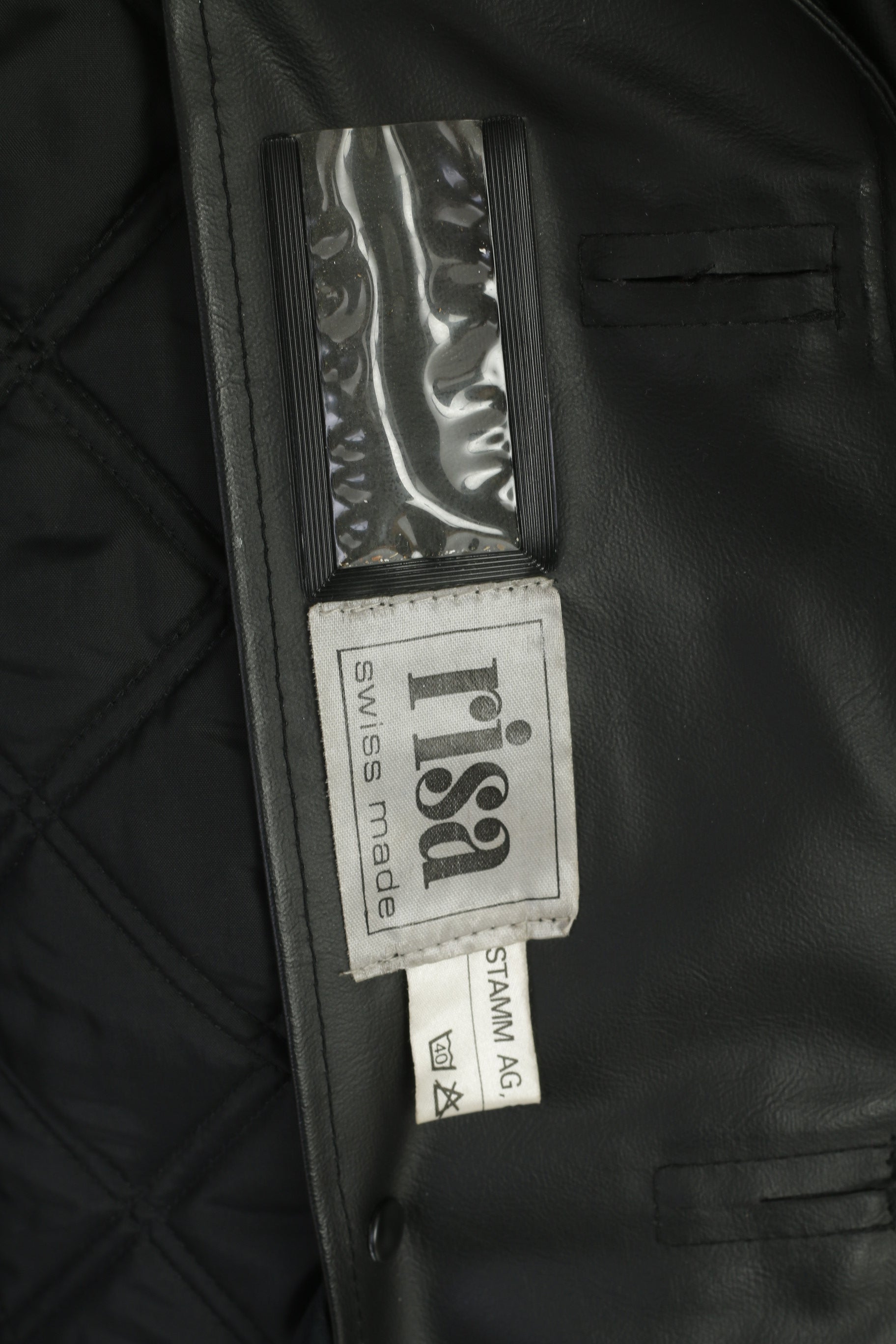 Risa Men 52 L Veste Noir Brillant Doublure Amovible Simple Boutonnage Swiss Made Top