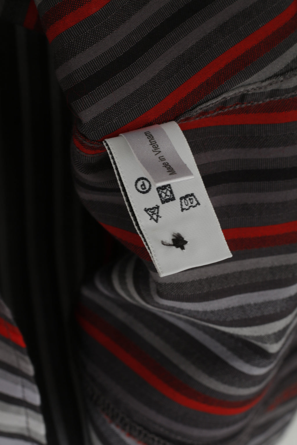 TM Lewin Women 10 S Casual Shirt Grey Red Striped Cotton Long Sleeve Fitted Top