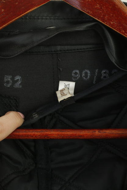 Giacca Risa da uomo 52 L nera lucida con fodera rimovibile monopetto realizzata in Svizzera
