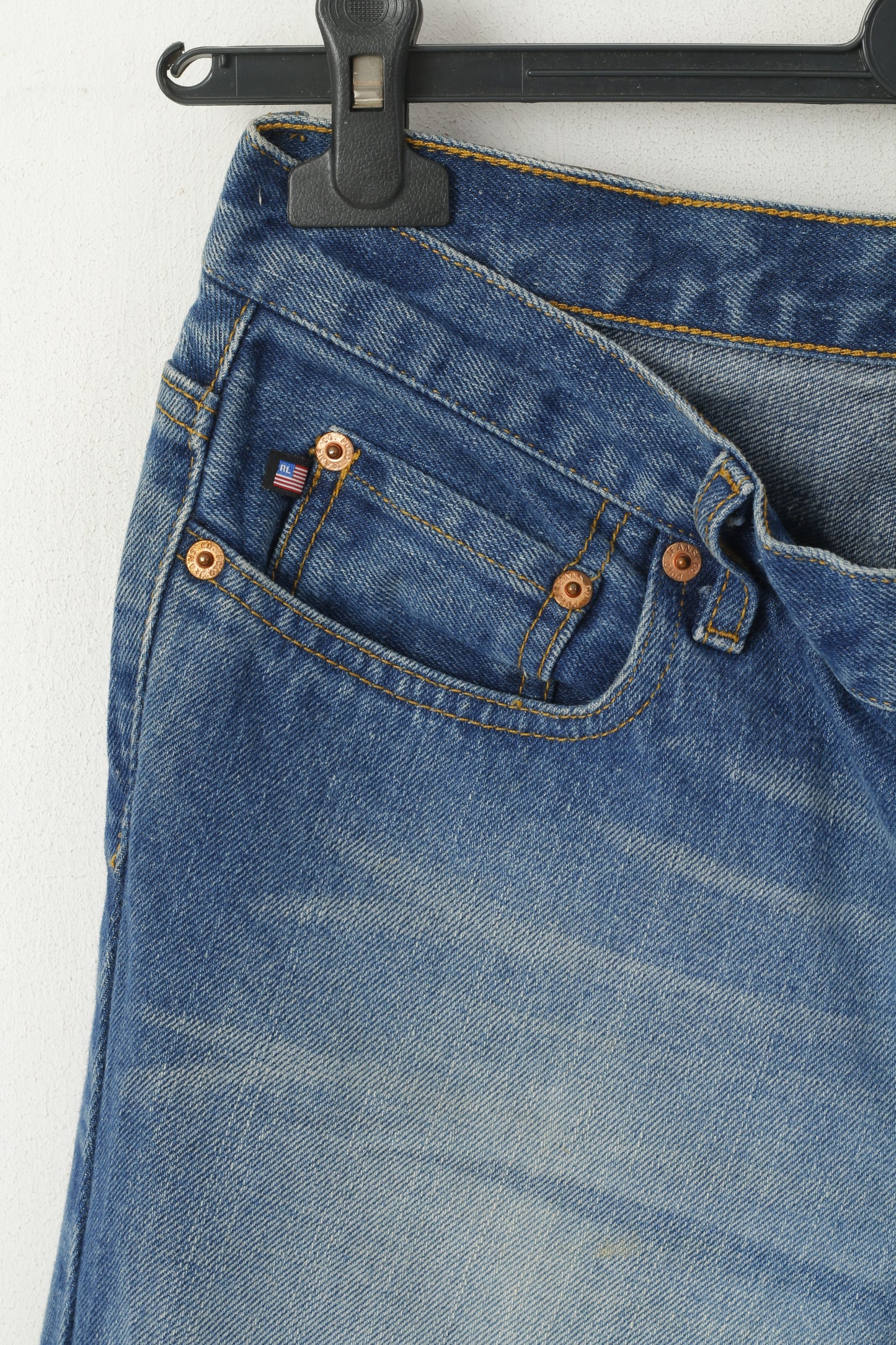 Polo Jeans Ralph Lauren Femme 8 Pantalon Bleu Coton Classique Vintage Denim Pantalon