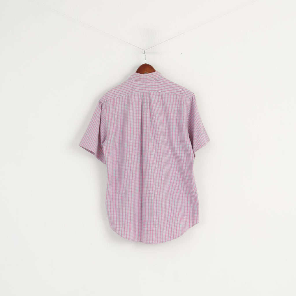 Ralph Lauren Camicia casual da uomo 16 L. Top a maniche corte con colletto button down a quadri rosa