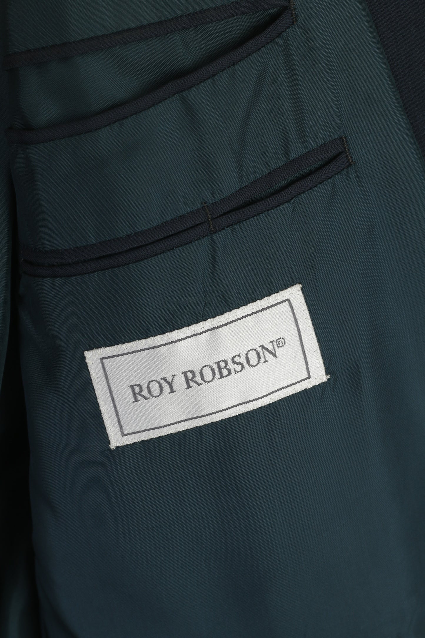 Roy Robson Men 44 Blazer Sea Green Wool High Twist by Reda Single Breasted Jacket