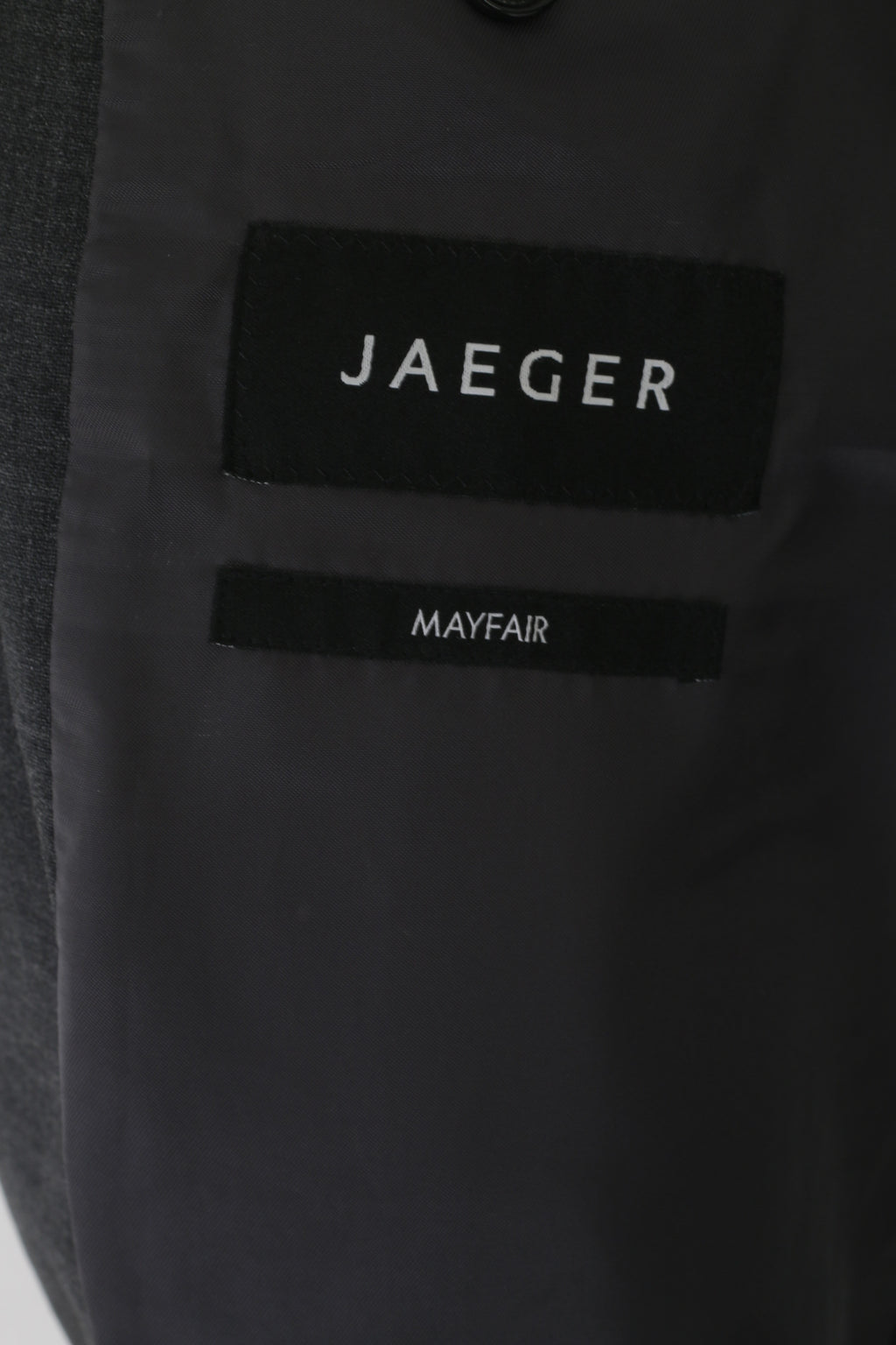 Jaeger Men 42 Blazer Charcoal Wool Mayfair Single Breasted Shoulder Pads Jacket