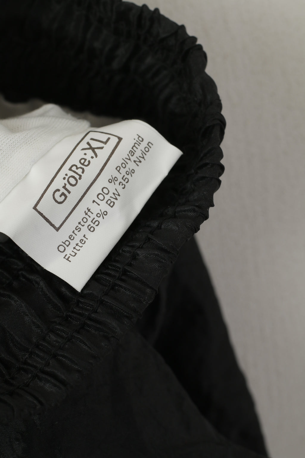 Mytex Pantalon de survêtement XL pour homme Noir brillant Oldschool Zip Leg 100 % nylon Pantalon d'entraînement de sport