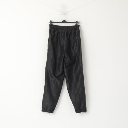 Pantaloni sportivi Mytex da uomo XL neri lucidi Oldschool Zip Leg 100% nylon Pantaloni da allenamento sportivi