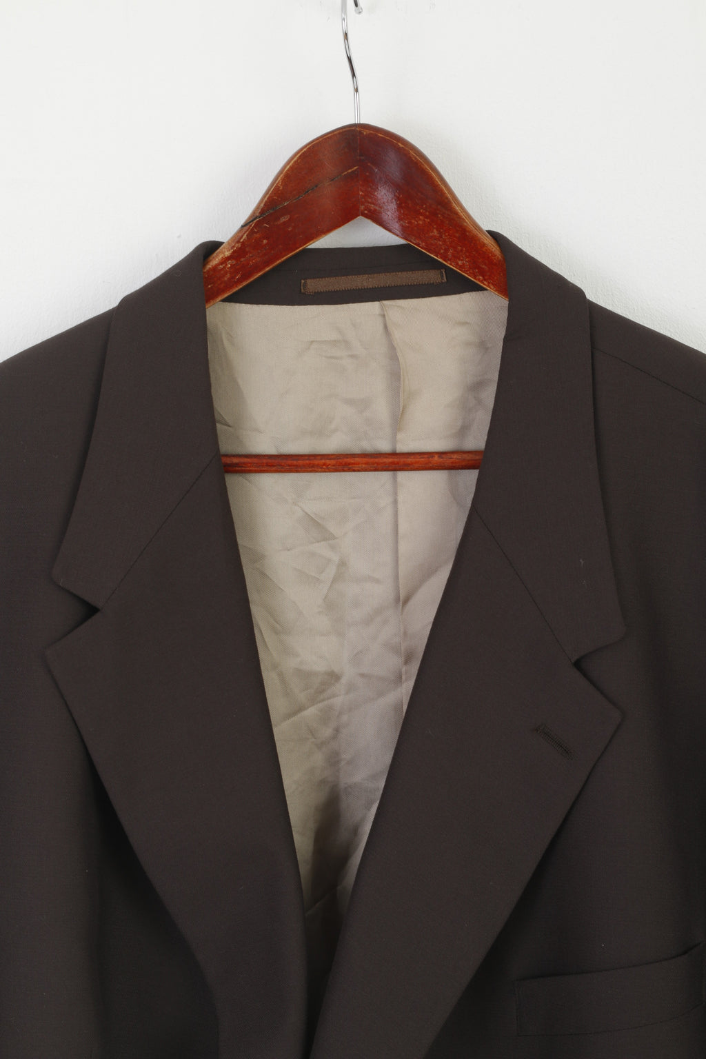 Hugo James Premier Collection Hommes 58 Blazer Veste à simple boutonnage en laine marron