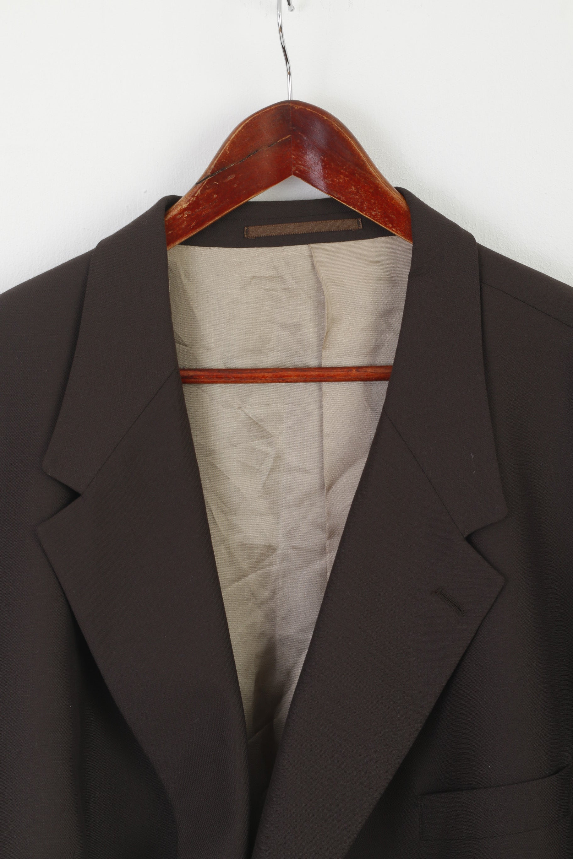 Hugo James Premier Collection Hommes 58 Blazer Veste à simple boutonnage en laine marron