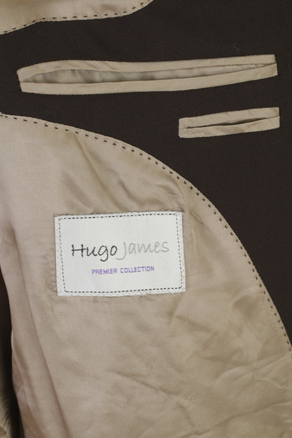 Hugo James Premier Collection Men 58 Blazer Brown Wool Single Breasted Jacket